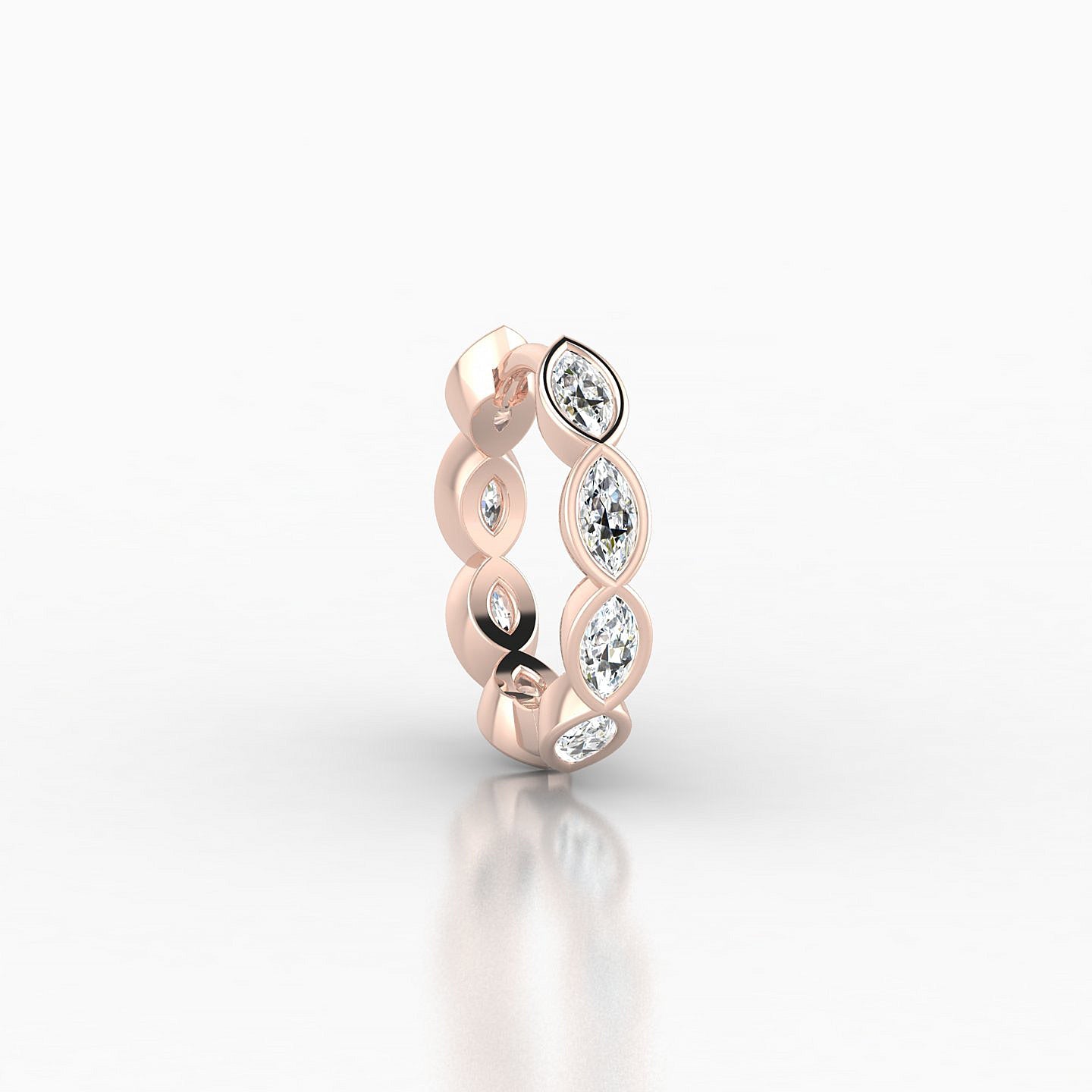Alexandra | 18k Rose Gold 8 mm Diamond Hoop Piercing