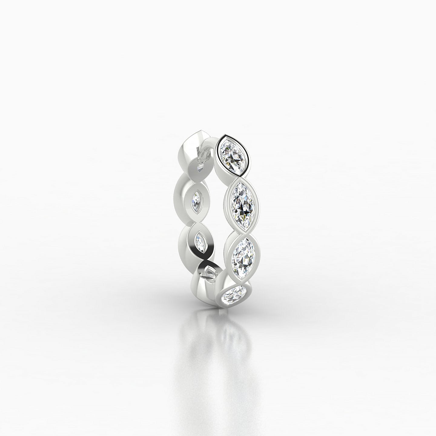 Alexandra | 18k White Gold 8 mm Diamond Hoop Piercing