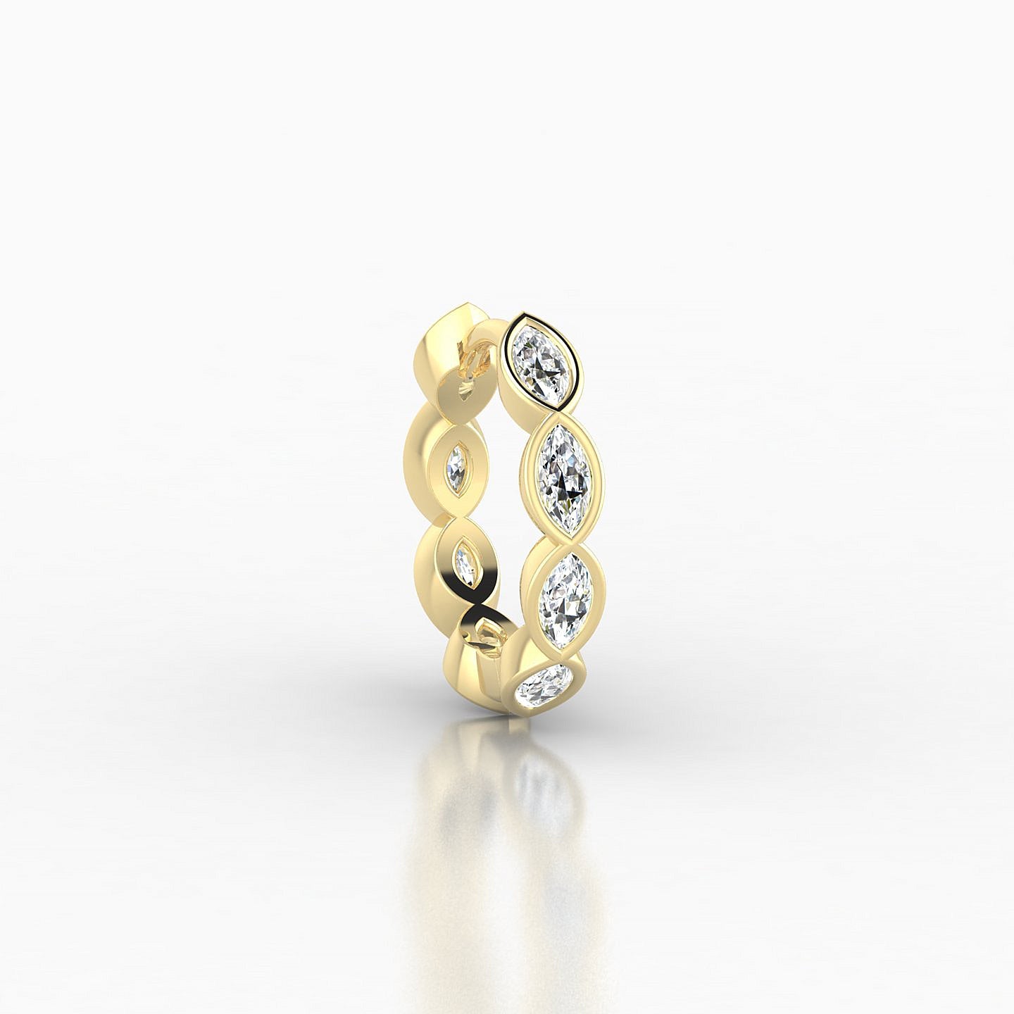 Alexandra | 18k Yellow Gold 8 mm Diamond Hoop Piercing