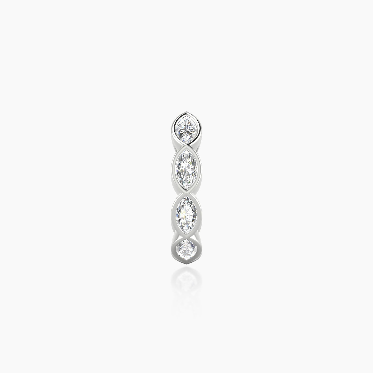 Alexandra | 18k White Gold 8 mm Diamond Hoop Piercing