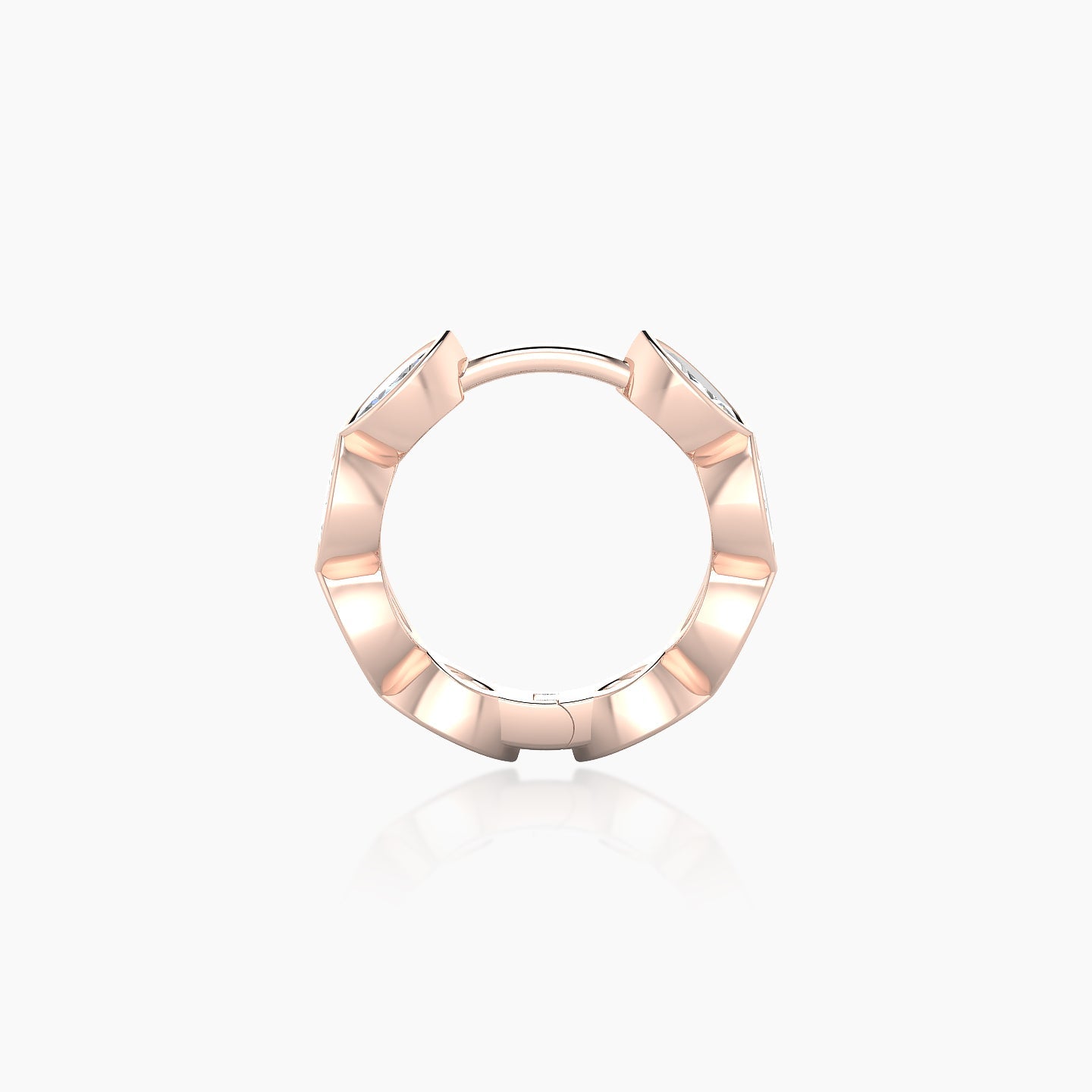 Alexandra | 18k Rose Gold 8 mm Diamond Hoop Piercing