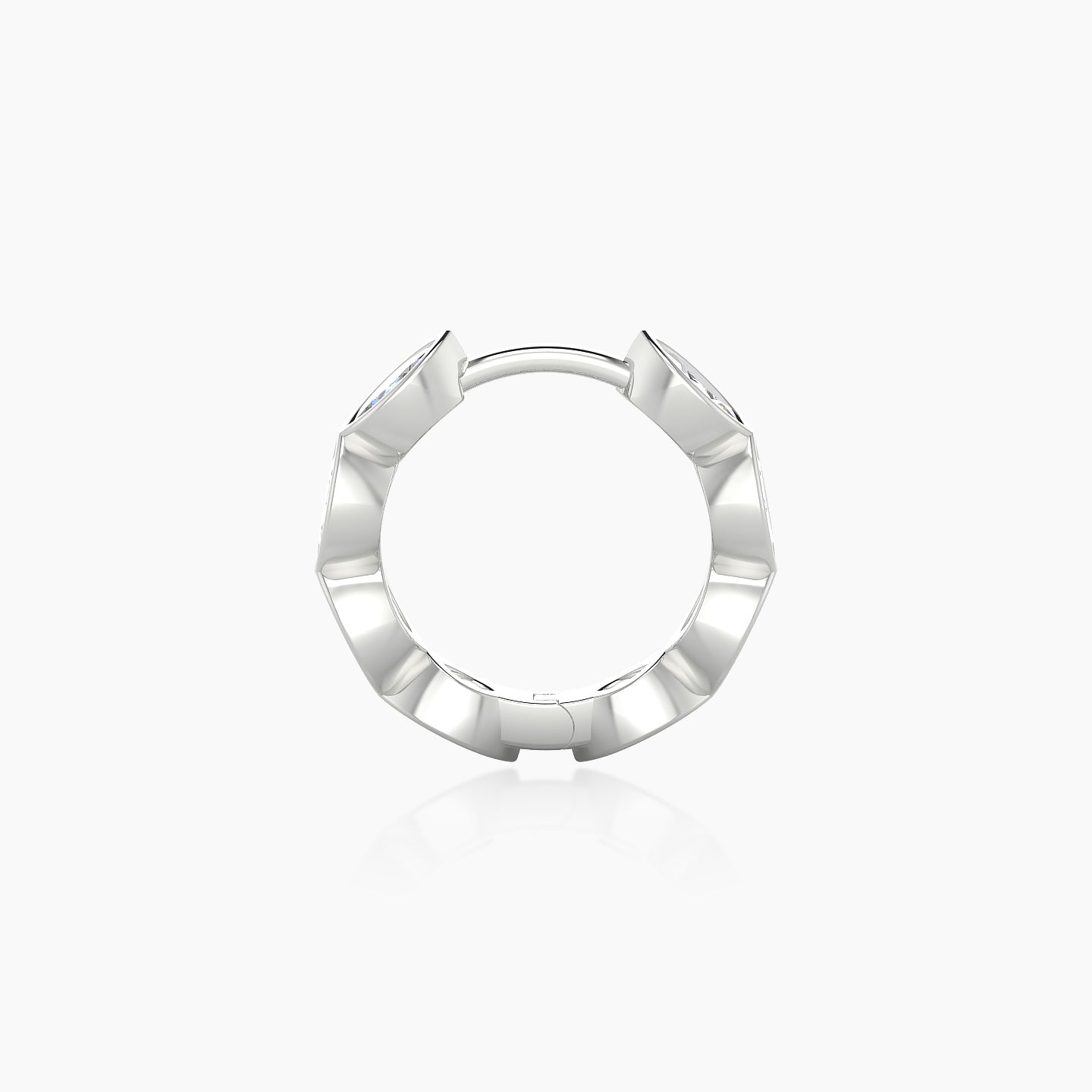 Alexandra | 18k White Gold 8 mm Diamond Hoop Piercing