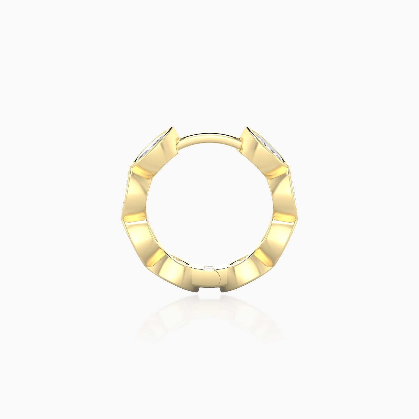 Alexandra | 18k Yellow Gold 8 mm Diamond Hoop Piercing