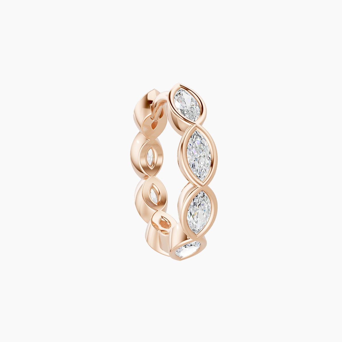Alexandra | 18k Rose Gold 8 mm Diamond Nose Ring Piercing