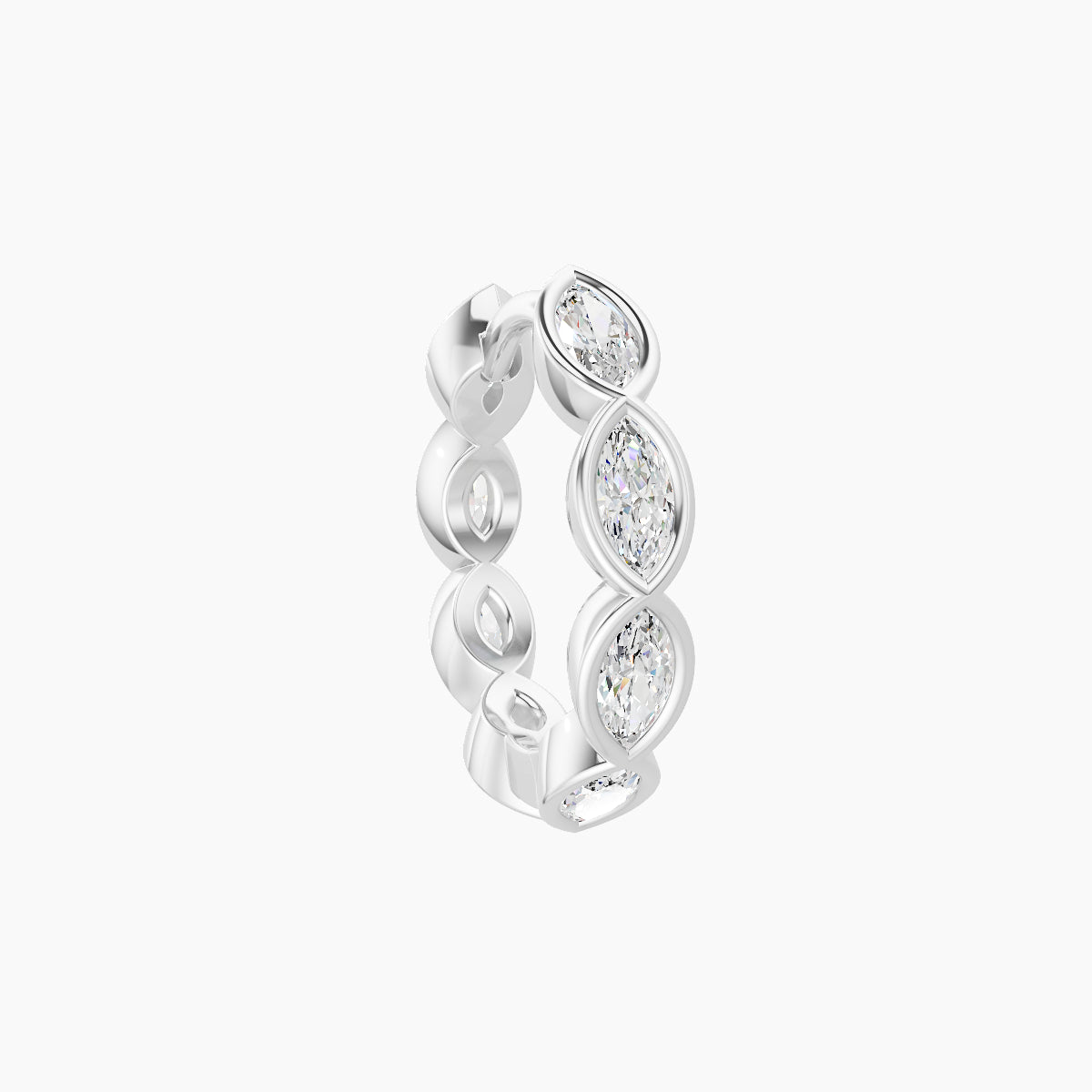 Alexandra | 18k White Gold 8 mm Diamond Nose Ring Piercing