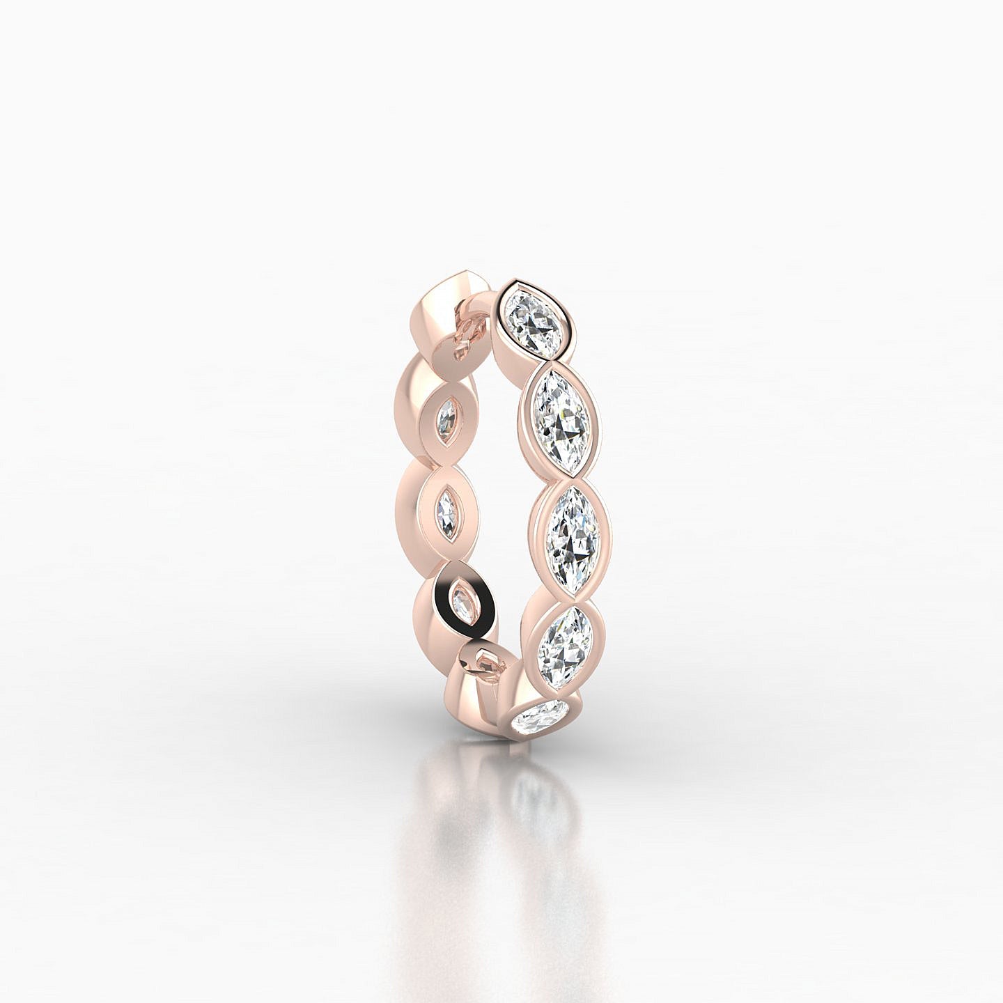 Alexandra | 18k Rose Gold 9.5 mm Diamond Hoop Piercing