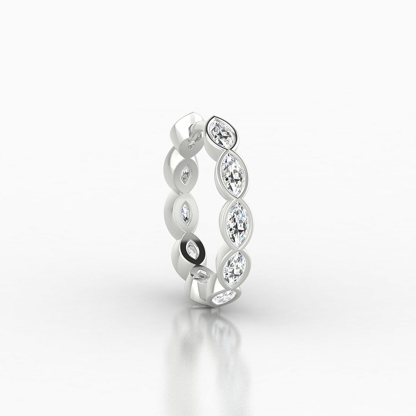Alexandra | 18k White Gold 9.5 mm Diamond Hoop Piercing