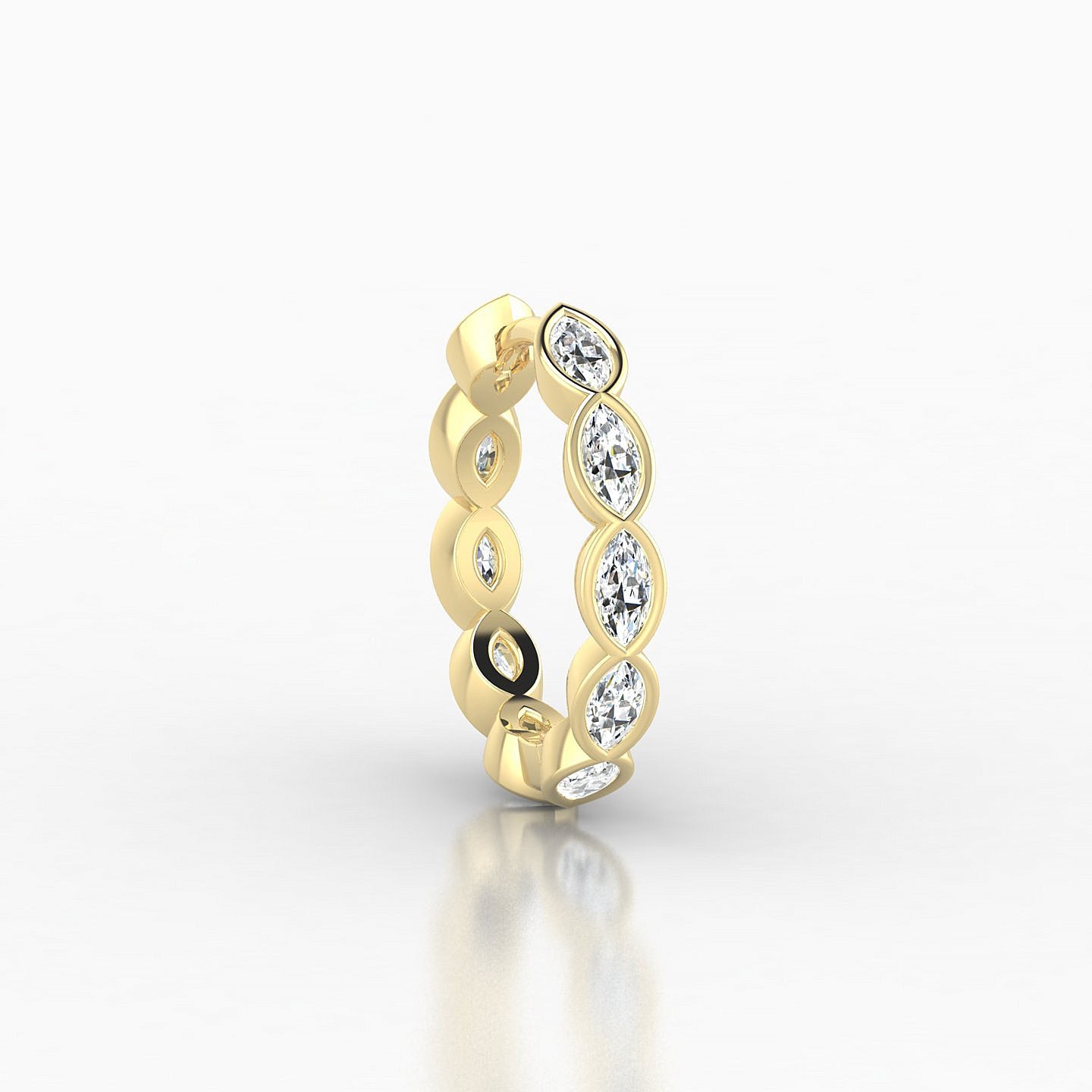 Alexandra | 18k Yellow Gold 9.5 mm Diamond Hoop Piercing