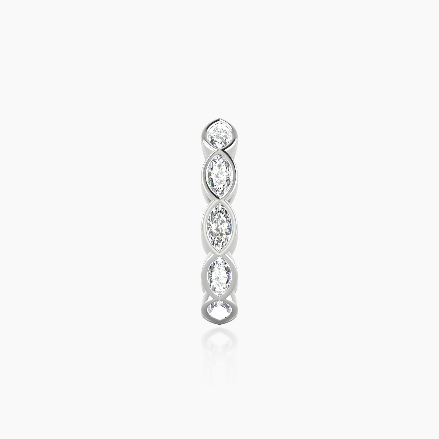 Alexandra | 18k White Gold 9.5 mm Diamond Hoop Piercing