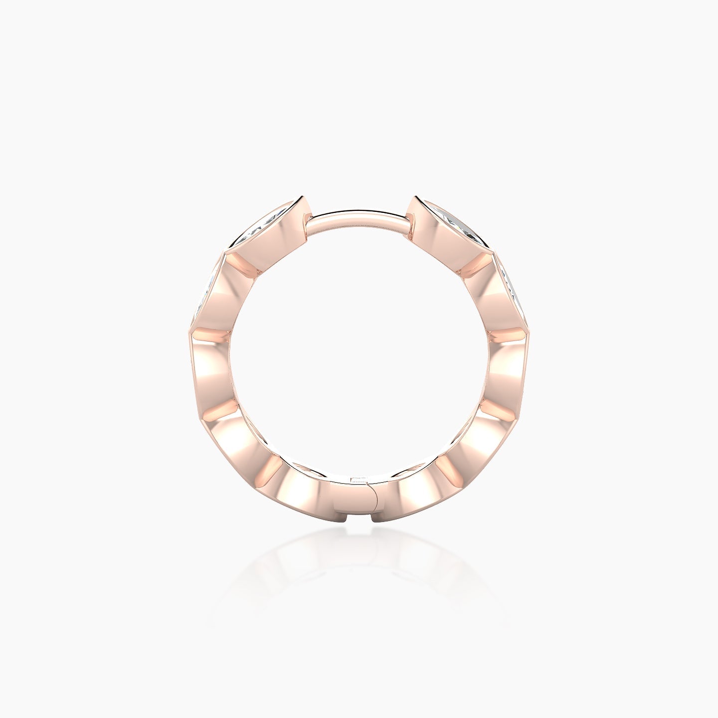 Alexandra | 18k Rose Gold 9.5 mm Diamond Hoop Piercing