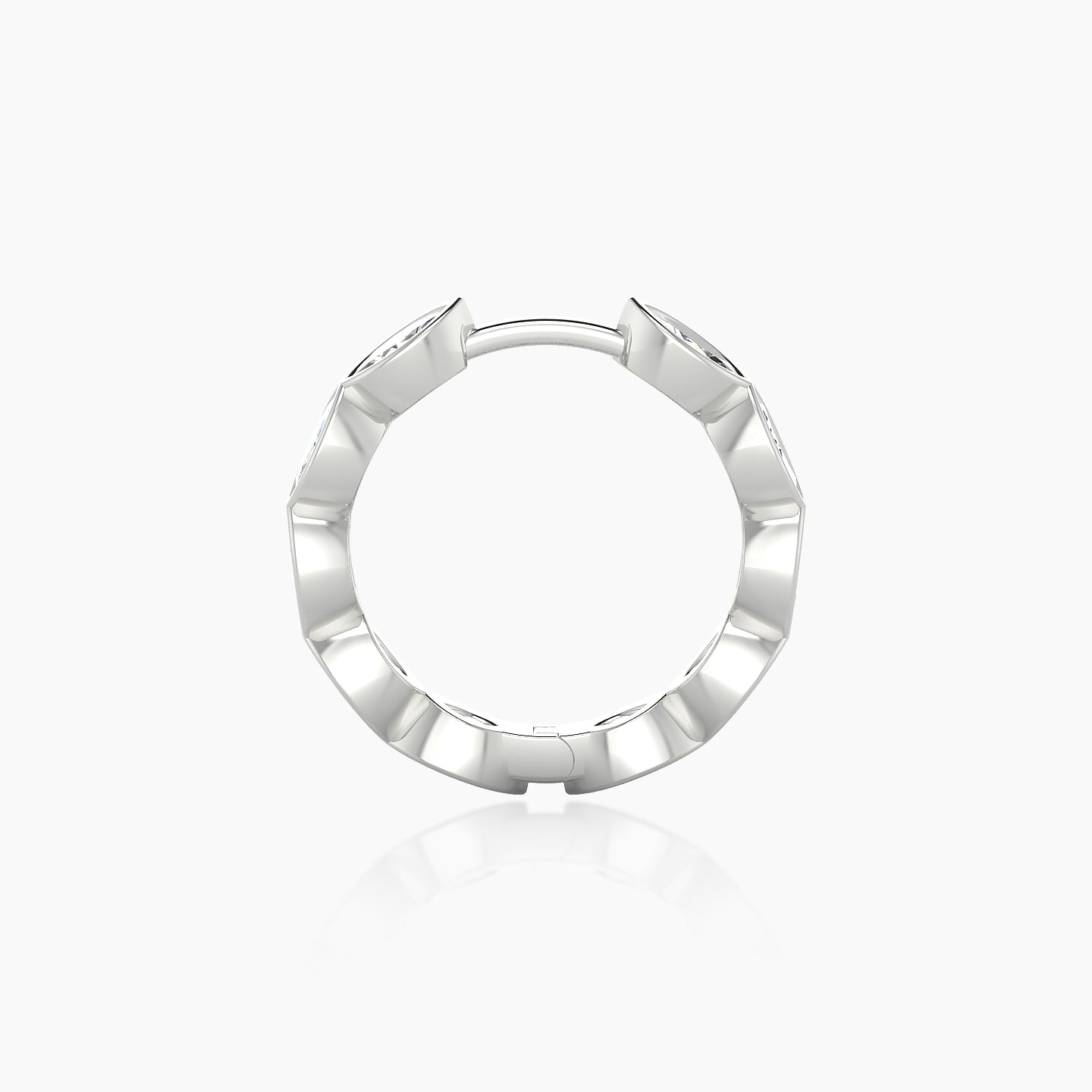 Alexandra | 18k White Gold 9.5 mm Diamond Hoop Piercing