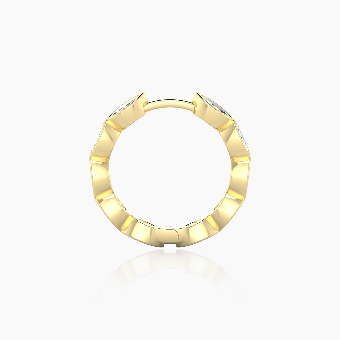 Alexandra | 18k Yellow Gold 9.5 mm Diamond Hoop Piercing