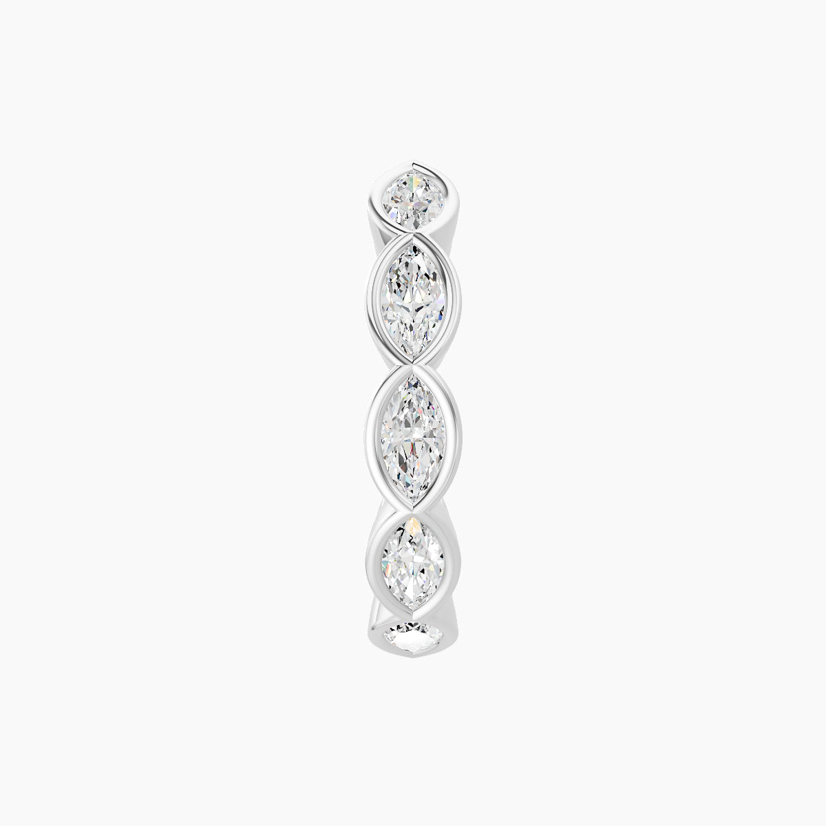 Alexandra | 18k White Gold 9.5 mm Diamond Nose Ring Piercing