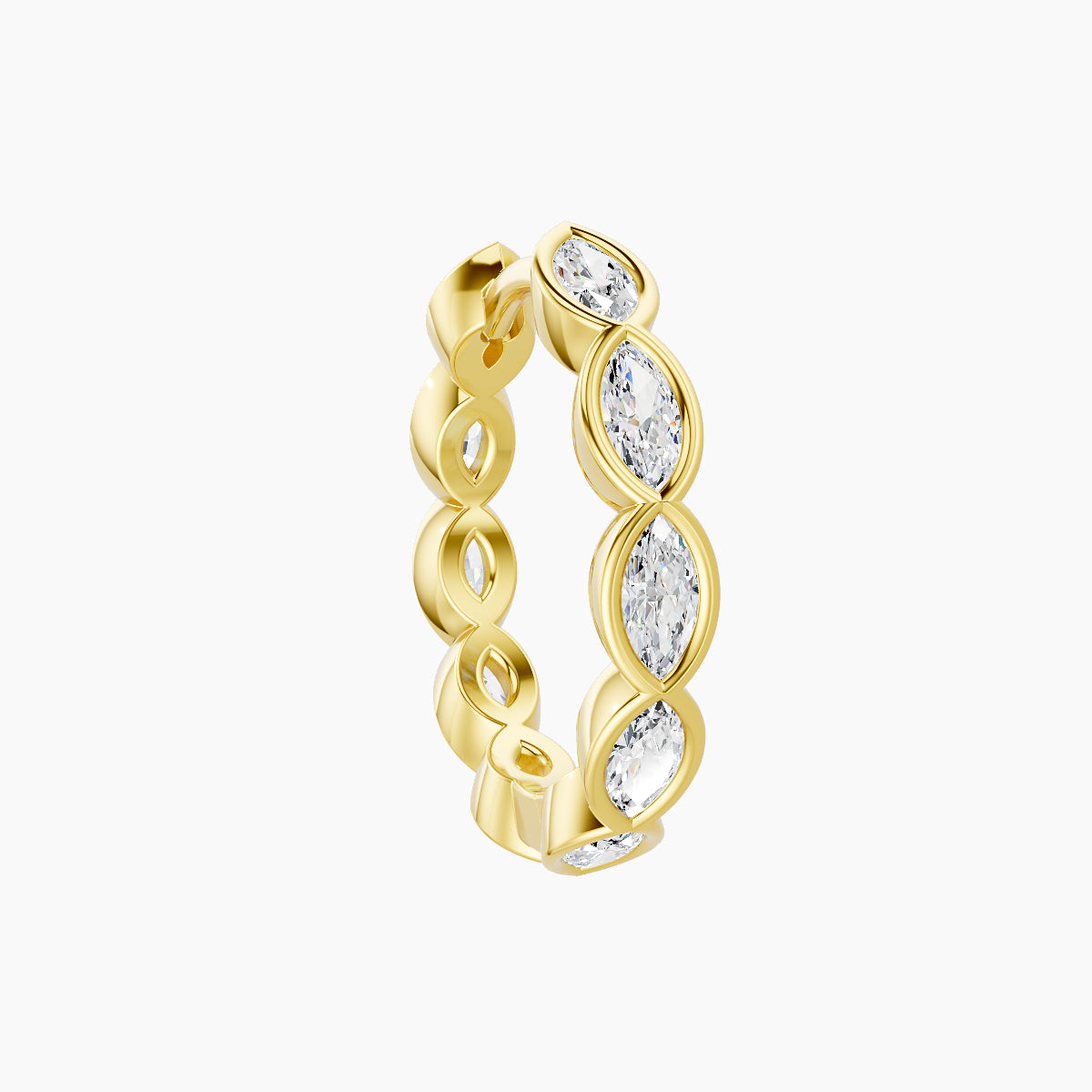 Alexandra | 18k Yellow Gold 9.5 mm Diamond Nose Ring Piercing