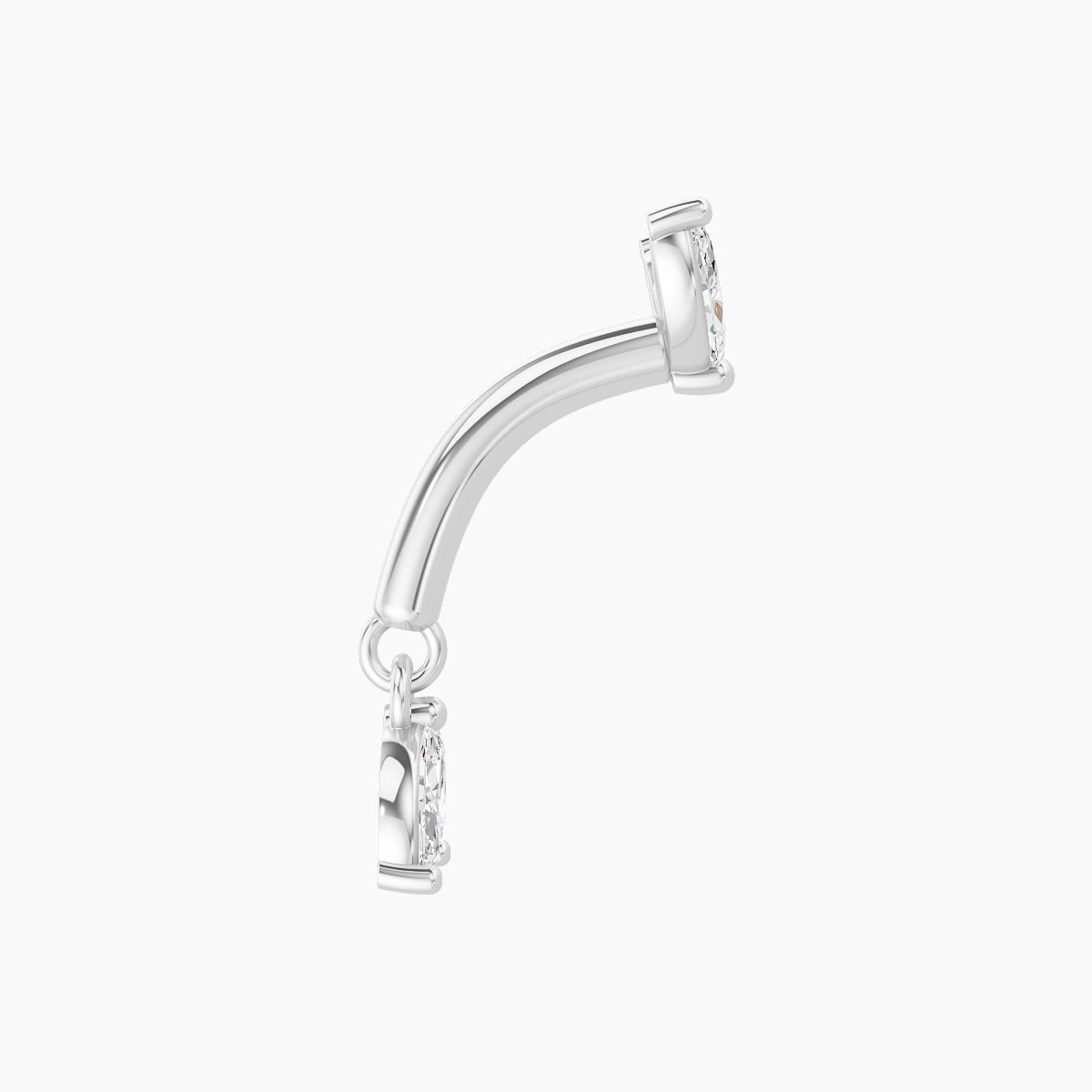 Aloa | 18k White Gold 6 mm Diamond Rook Piercing