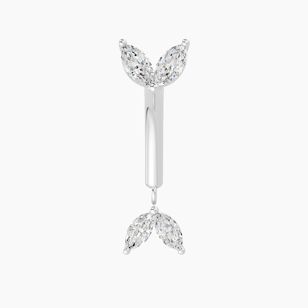 Aloa | 18k White Gold 8 mm Diamond Rook Piercing