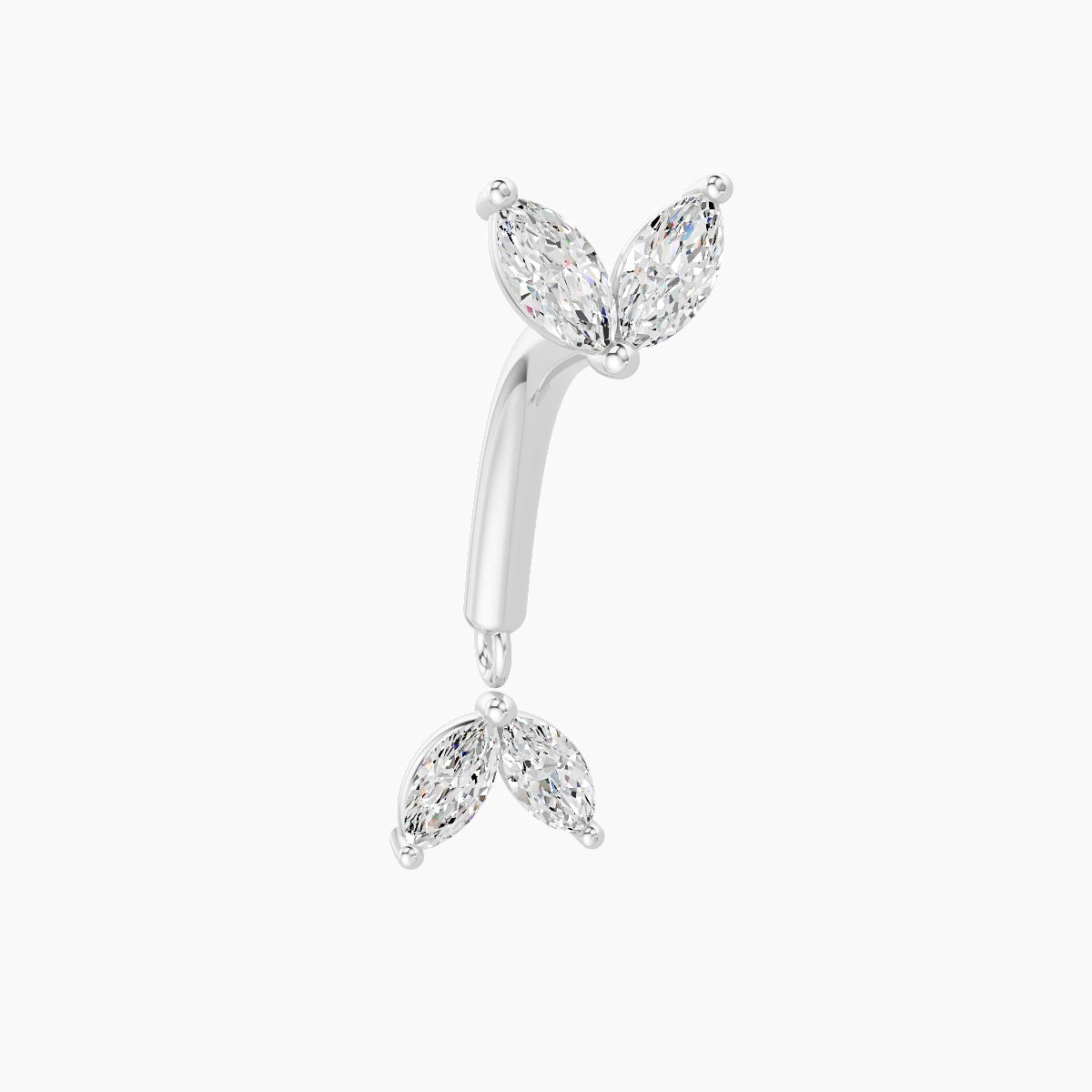 Aloa | 18k White Gold 8 mm Diamond Rook Piercing