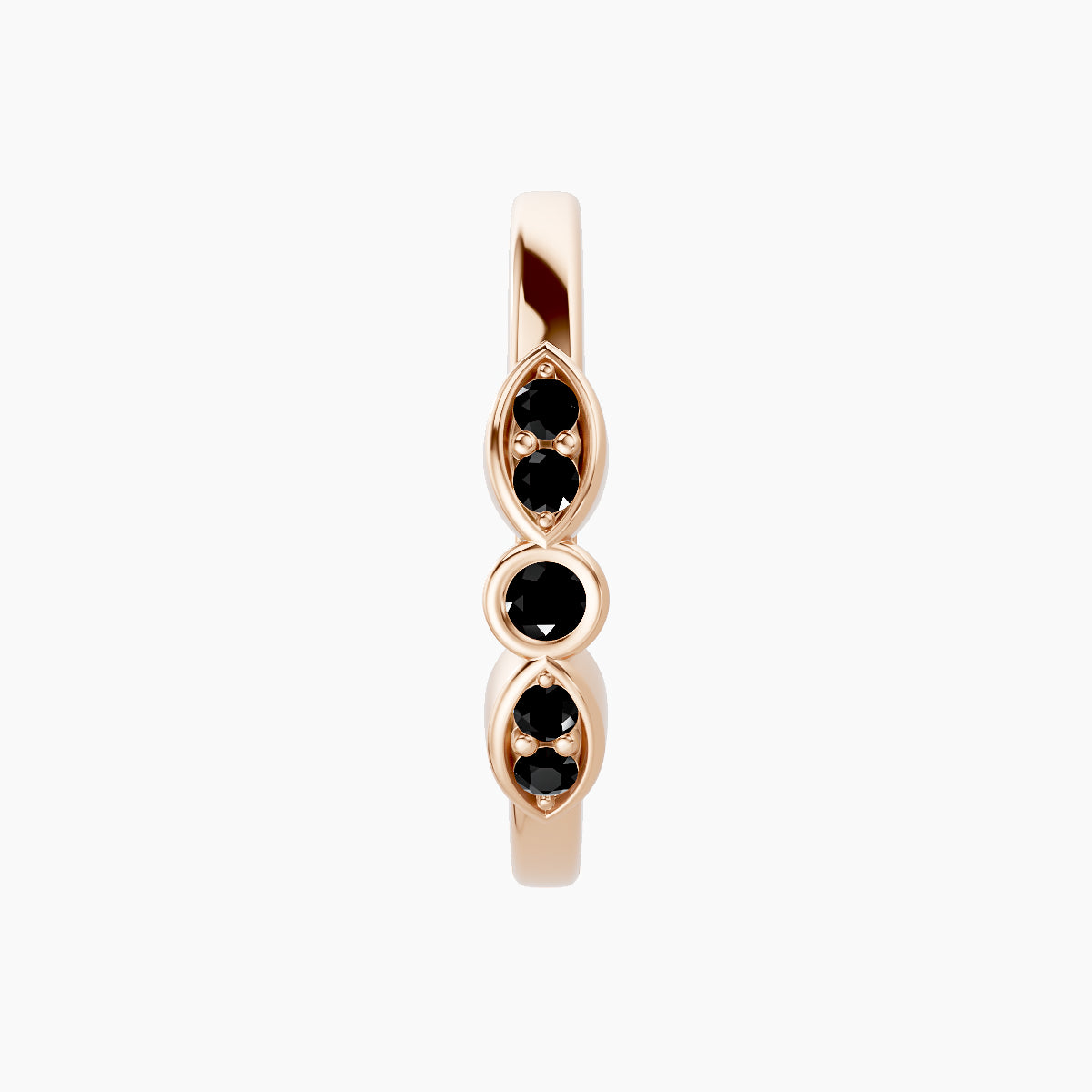 Anahita | 18k Rose Gold 11 mm Black Diamond Hoop Piercing