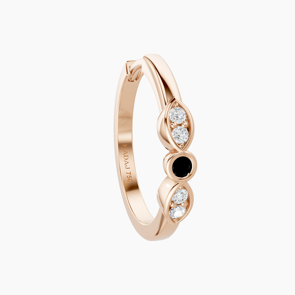 Anahita | 18k Rose Gold 11 mm Black Diamond & Diamond Hoop Piercing