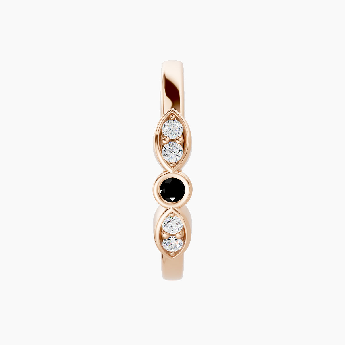 Anahita | 18k Rose Gold 11 mm Black Diamond & Diamond Hoop Piercing