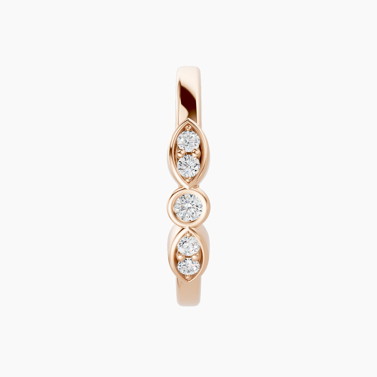 Anahita | 18k Rose Gold 11 mm Diamond Hoop Piercing