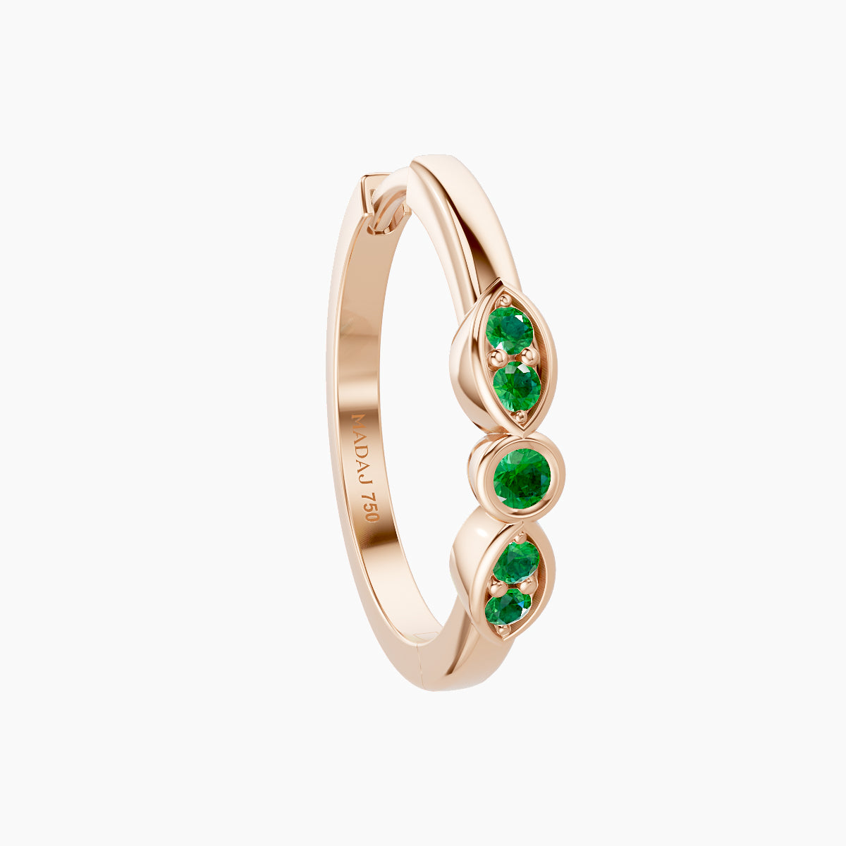 Anahita | 18k Rose Gold 11 mm Emerald Hoop Piercing
