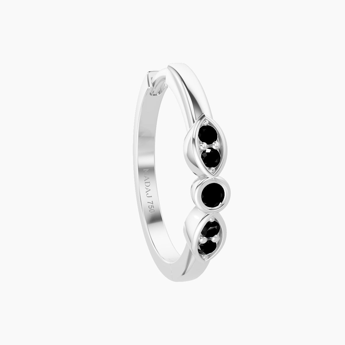 Anahita | 18k White Gold 11 mm Black Diamond Hoop Piercing