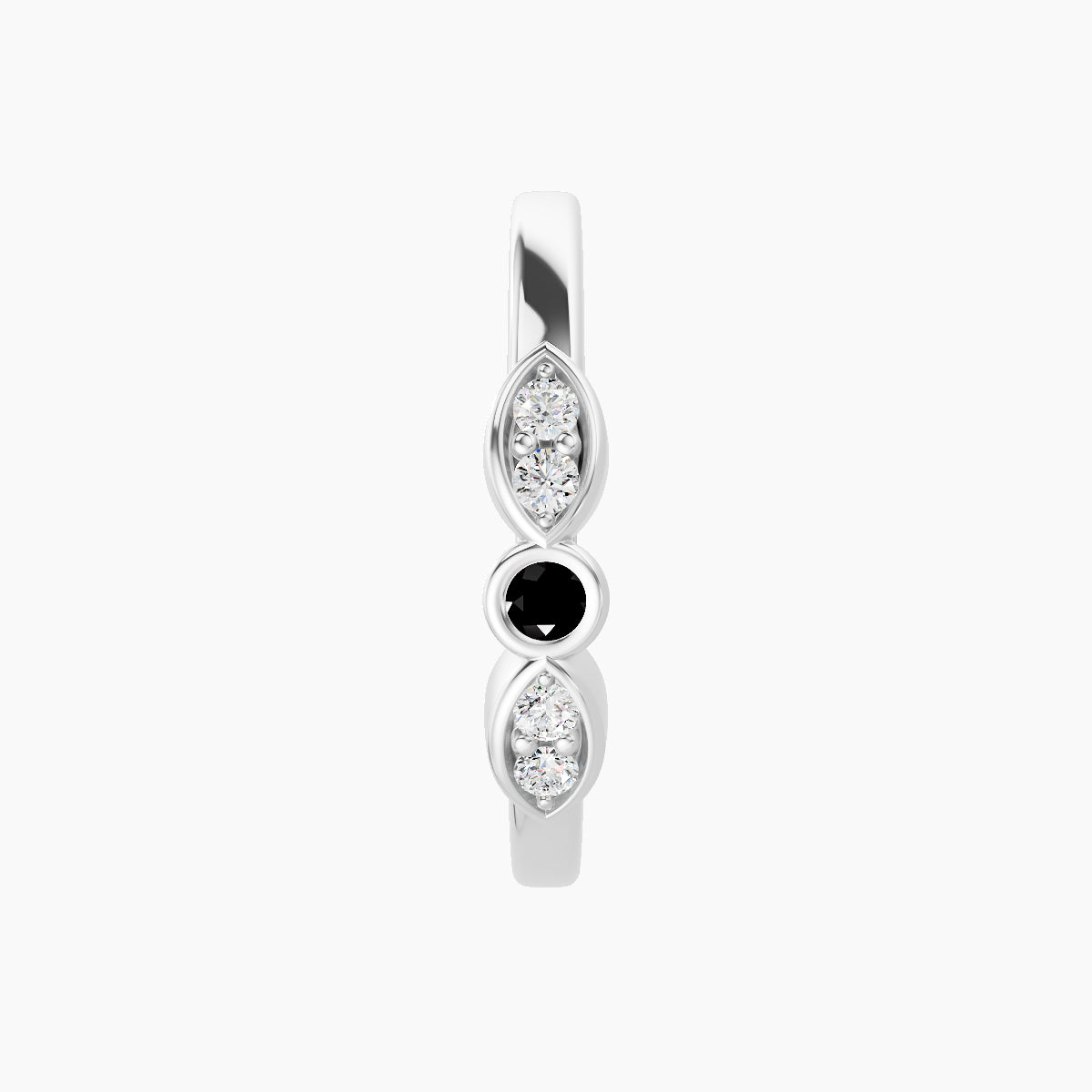 Anahita | 18k White Gold 11 mm Black Diamond & Diamond Hoop Piercing