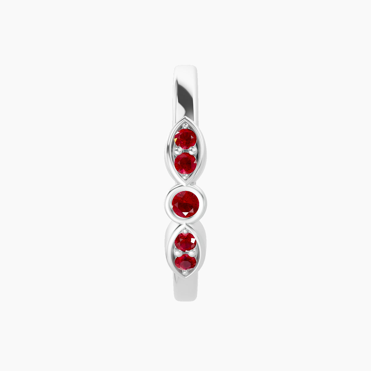 Anahita | 18k White Gold 11 mm Ruby Hoop Piercing