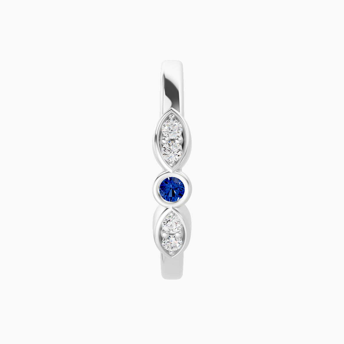 Anahita | 18k White Gold 11 mm Sapphire & Diamond Hoop Piercing