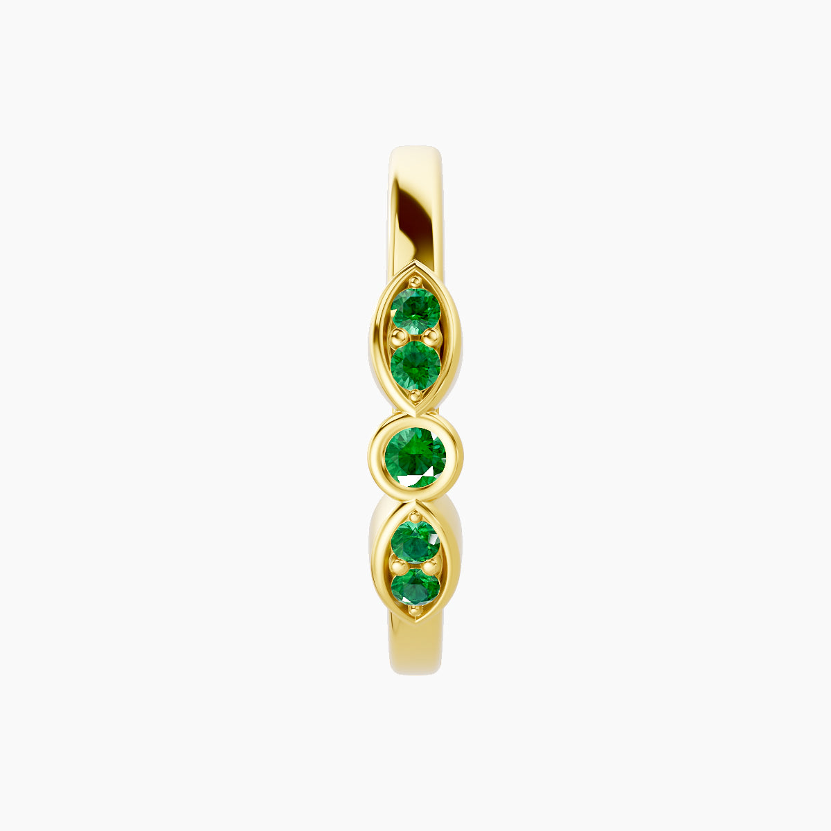 Anahita | 18k Yellow Gold 11 mm Emerald Hoop Piercing