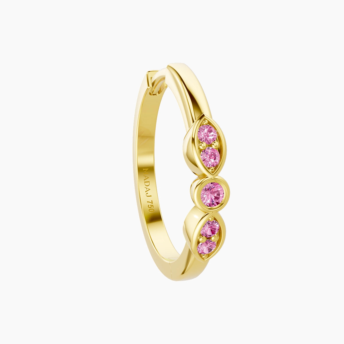 Anahita | 18k Yellow Gold 11 mm Pink Sapphire Hoop Piercing