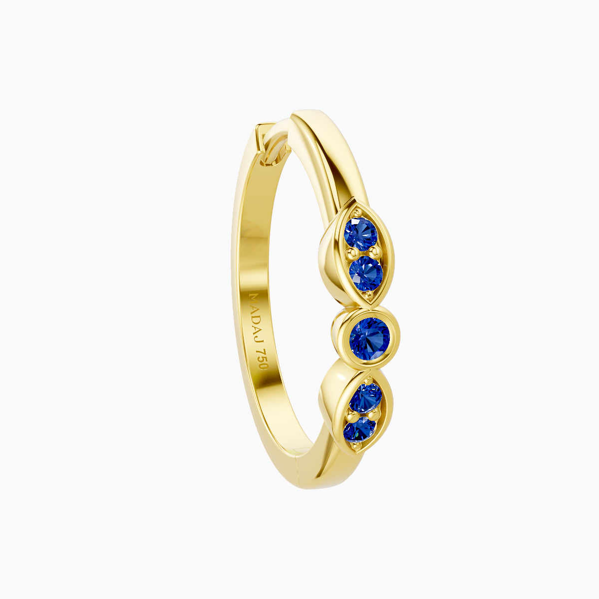 Anahita | 18k Yellow Gold 11 mm Sapphire Hoop Piercing