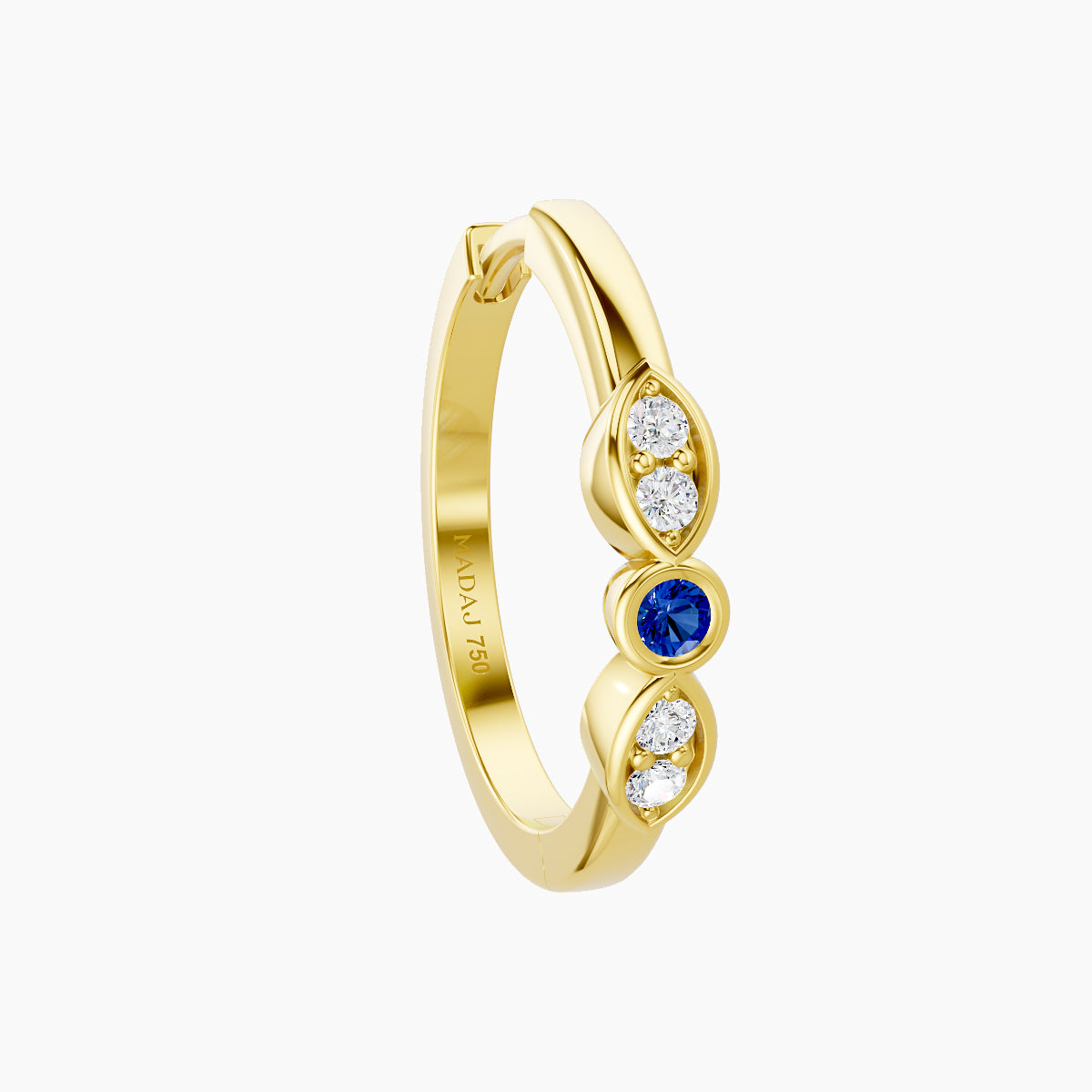 Anahita | 18k Yellow Gold 11 mm Sapphire & Diamond Hoop Piercing