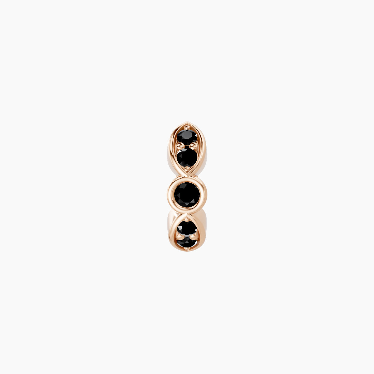 Anahita | 18k Rose Gold 5 mm Black Diamond Hoop Piercing