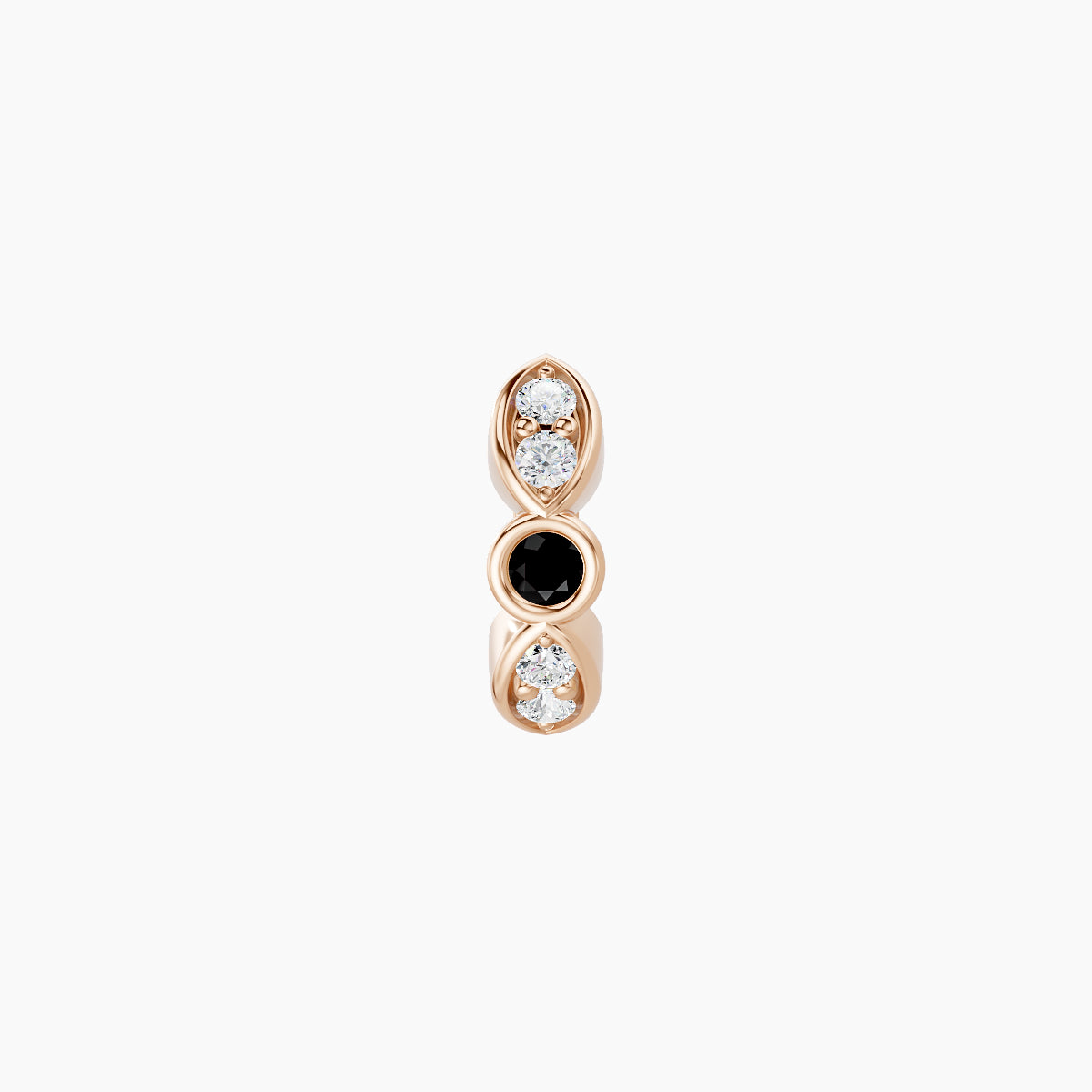 Anahita | 18k Rose Gold 5 mm Black Diamond & Diamond Hoop Piercing