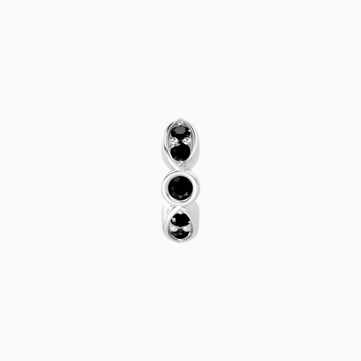 Anahita | 18k White Gold 5 mm Black Diamond Hoop Piercing