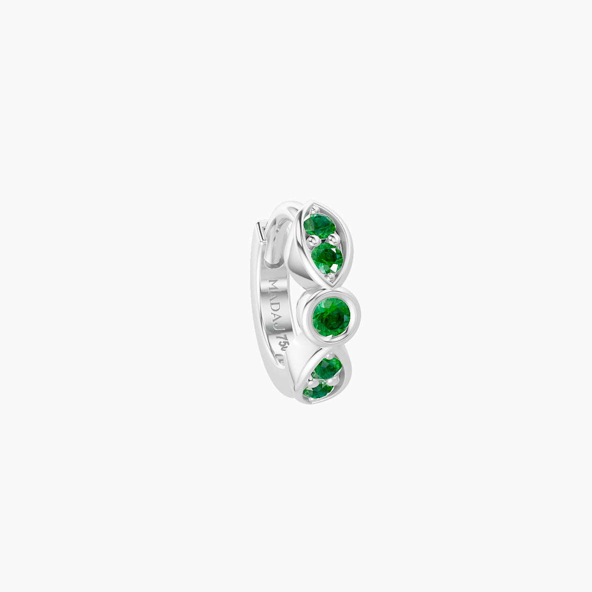 Anahita | 18k White Gold 5 mm Emerald Hoop Piercing