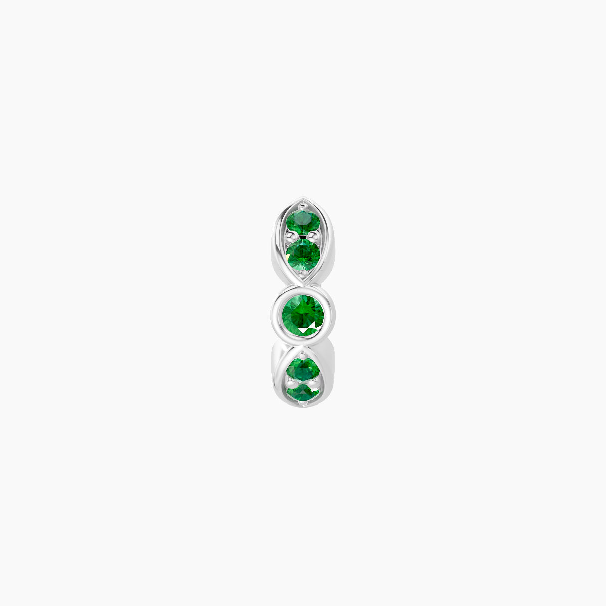 Anahita | 18k White Gold 5 mm Emerald Hoop Piercing