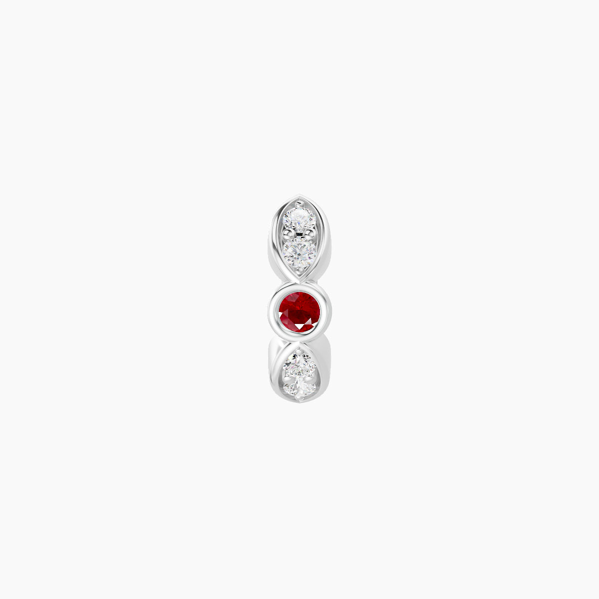 Anahita | 18k White Gold 5 mm Ruby & Diamond Hoop Piercing