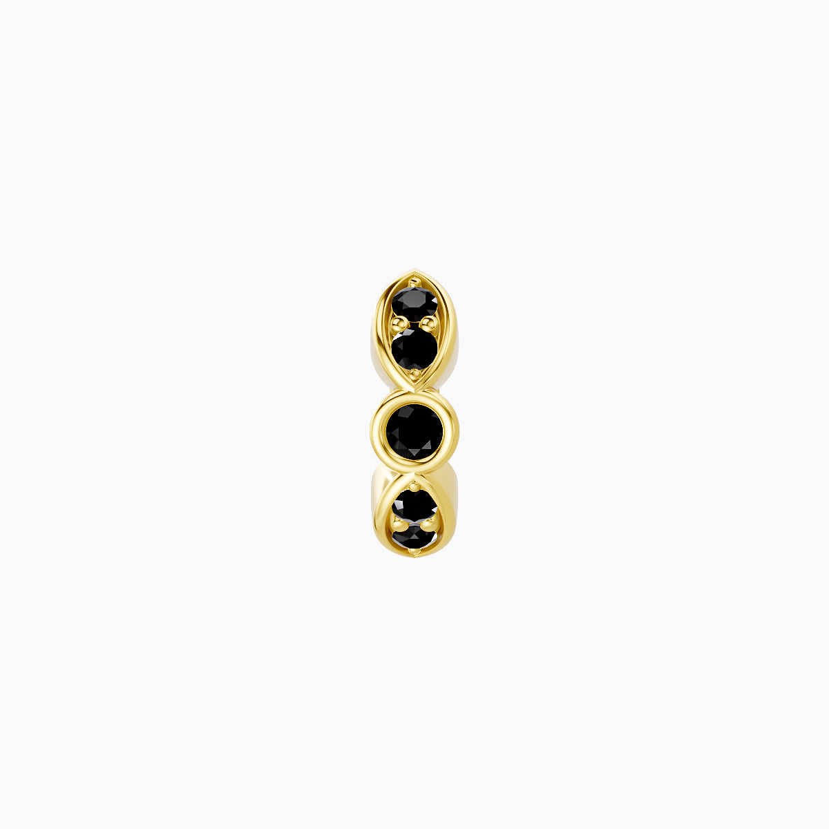 Anahita | 18k Yellow Gold 5 mm Black Diamond Hoop Piercing