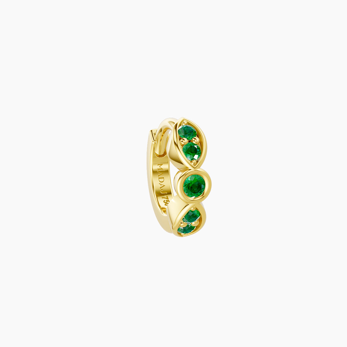 Anahita | 18k Yellow Gold 5 mm Emerald Hoop Piercing