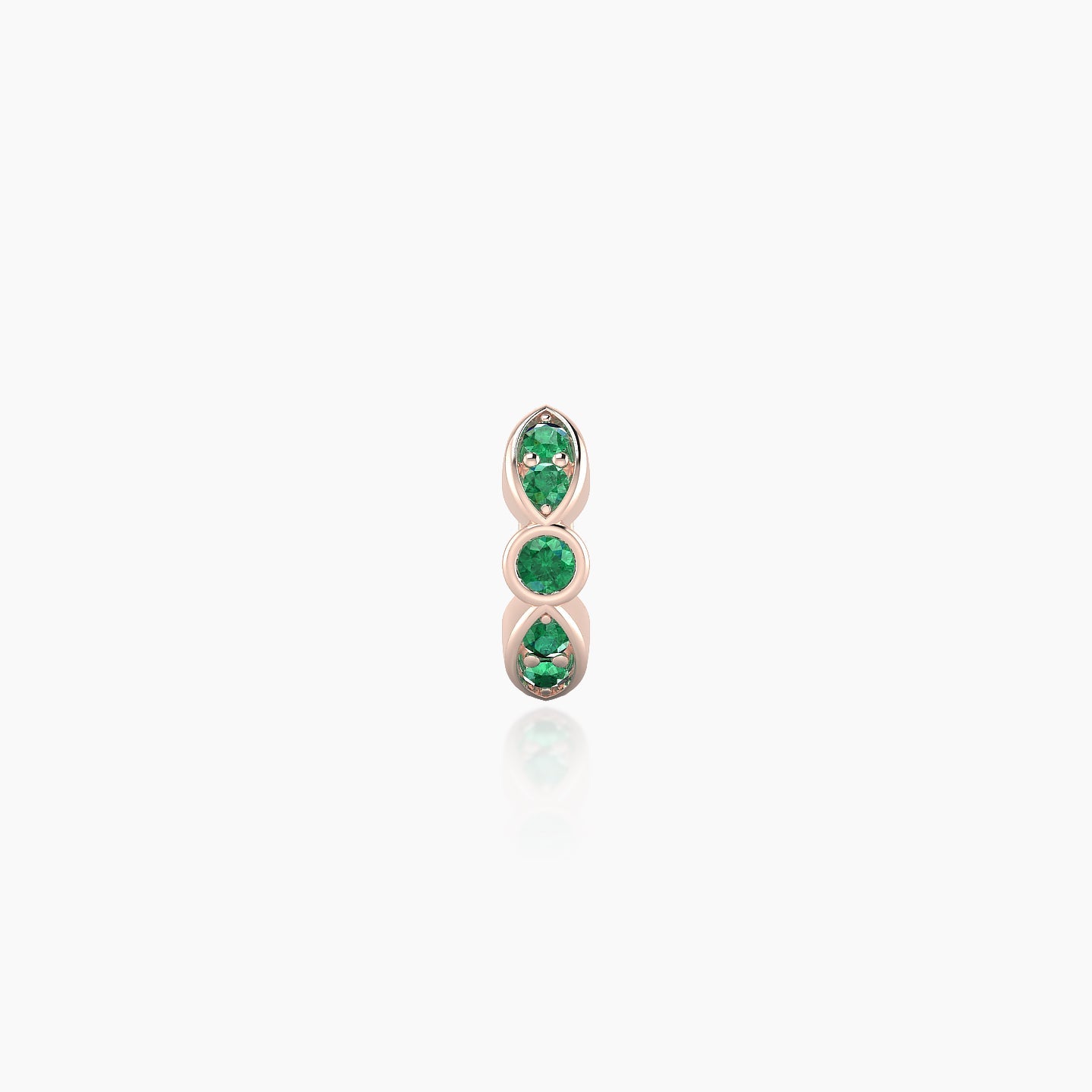 Anahita | 18k Rose Gold 5 mm Emerald Hoop Piercing