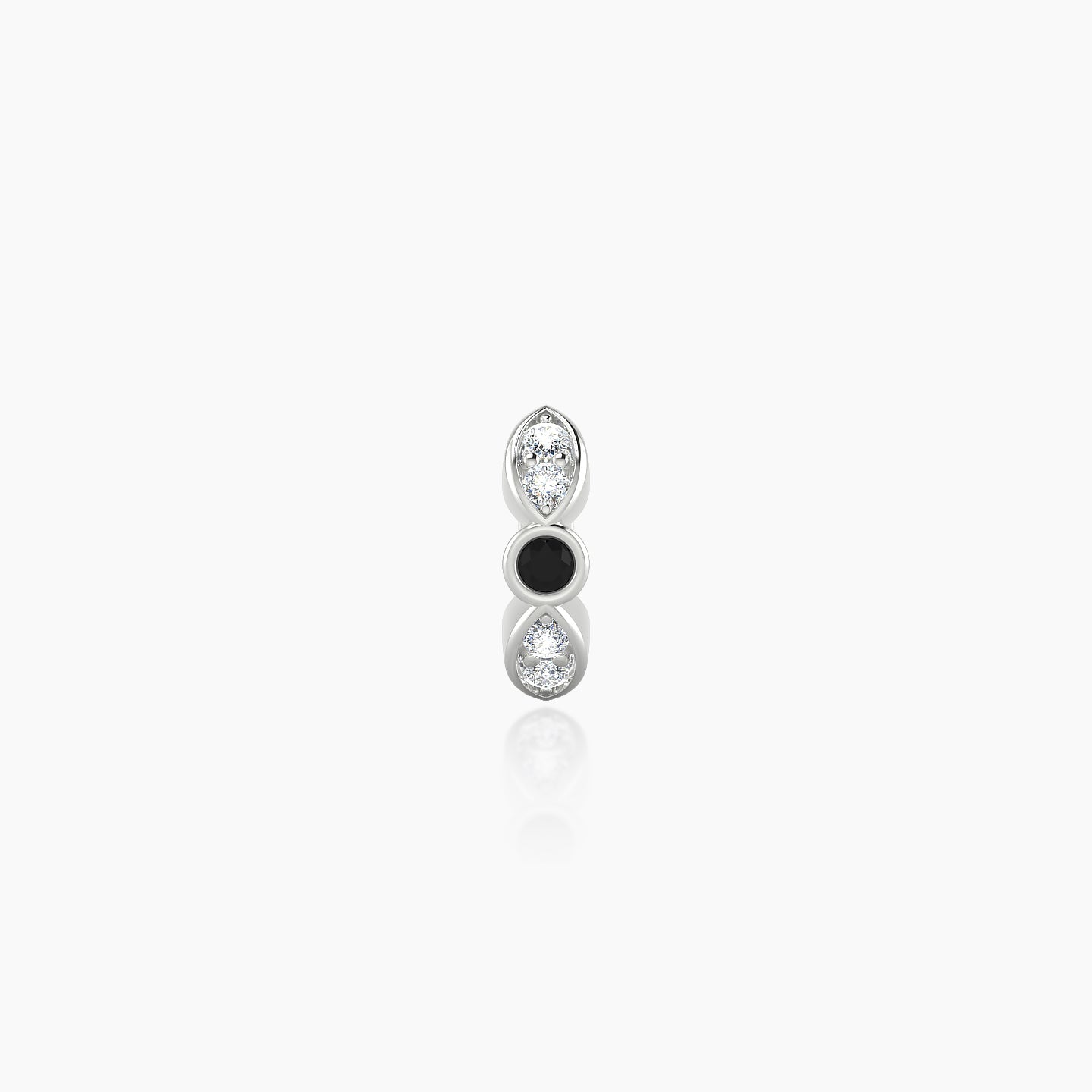 Anahita | 18k White Gold 5 mm Black Diamond & Diamond Hoop Piercing