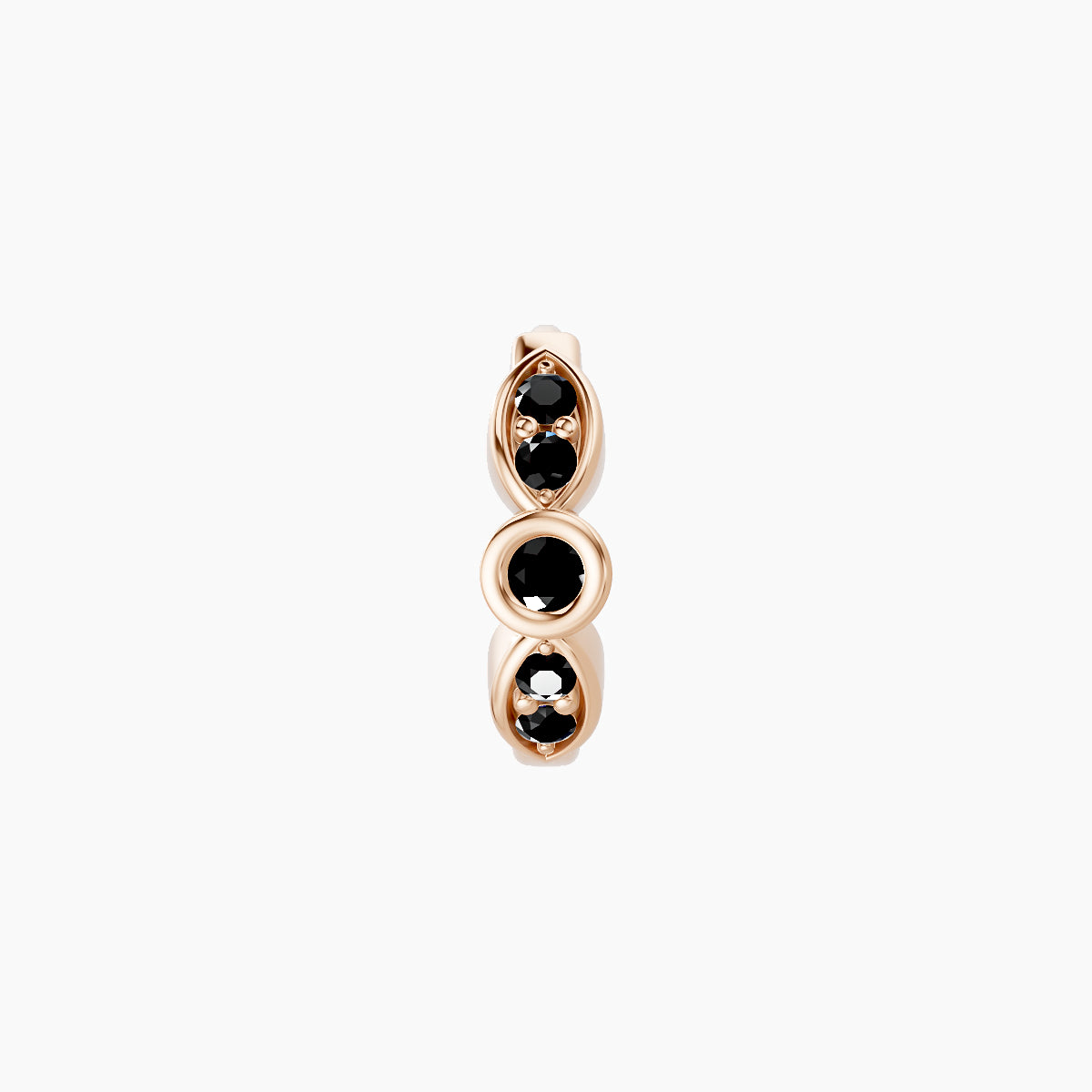 Anahita | 18k Rose Gold 6.5 mm Black Diamond Hoop Piercing