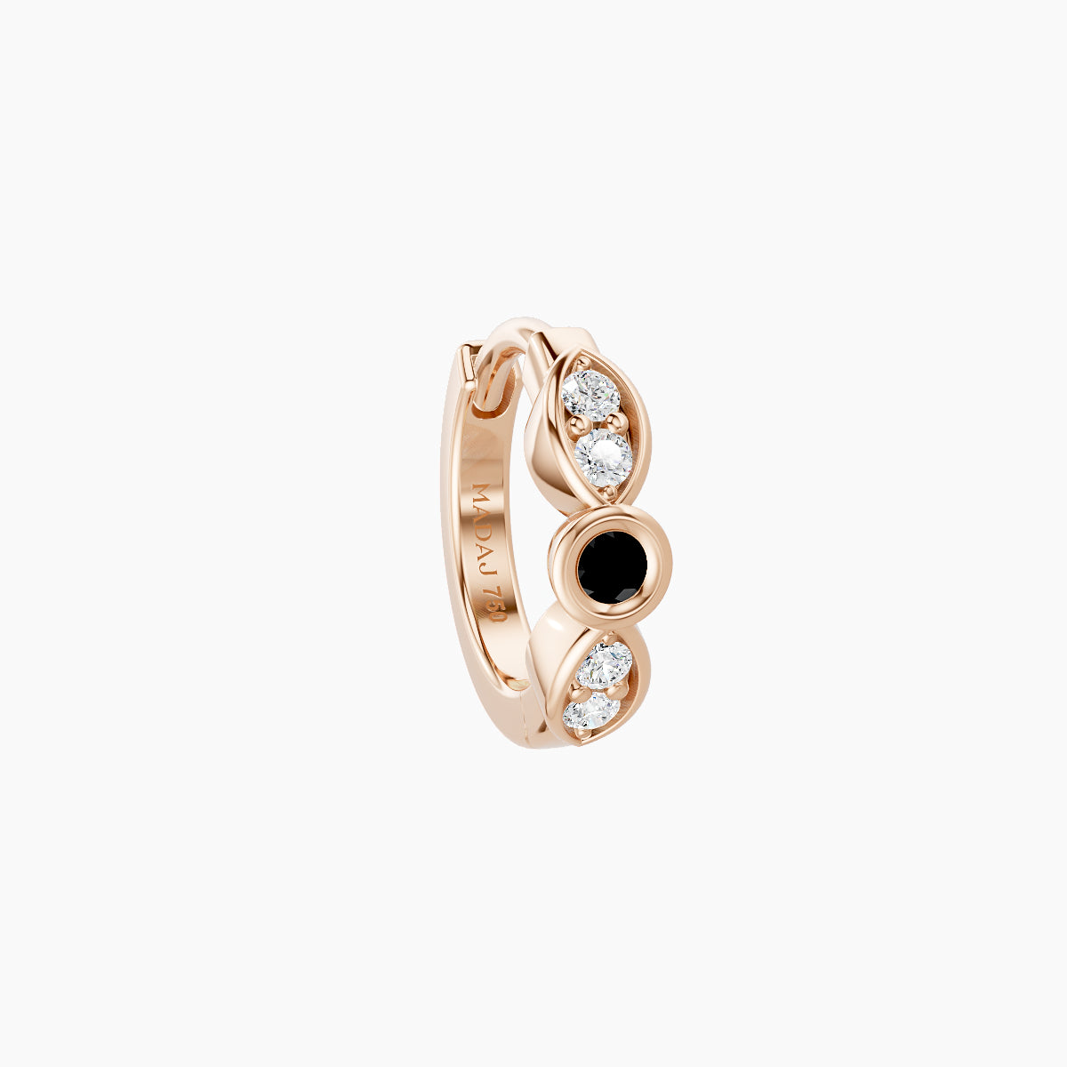 Anahita | 18k Rose Gold 6.5 mm Black Diamond & Diamond Hoop Piercing