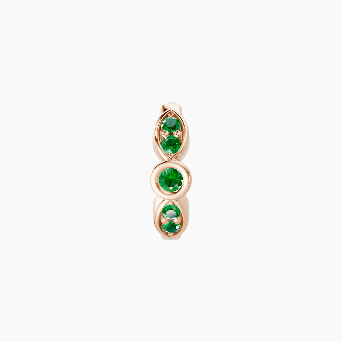 Anahita | 18k Rose Gold 6.5 mm Emerald Hoop Piercing