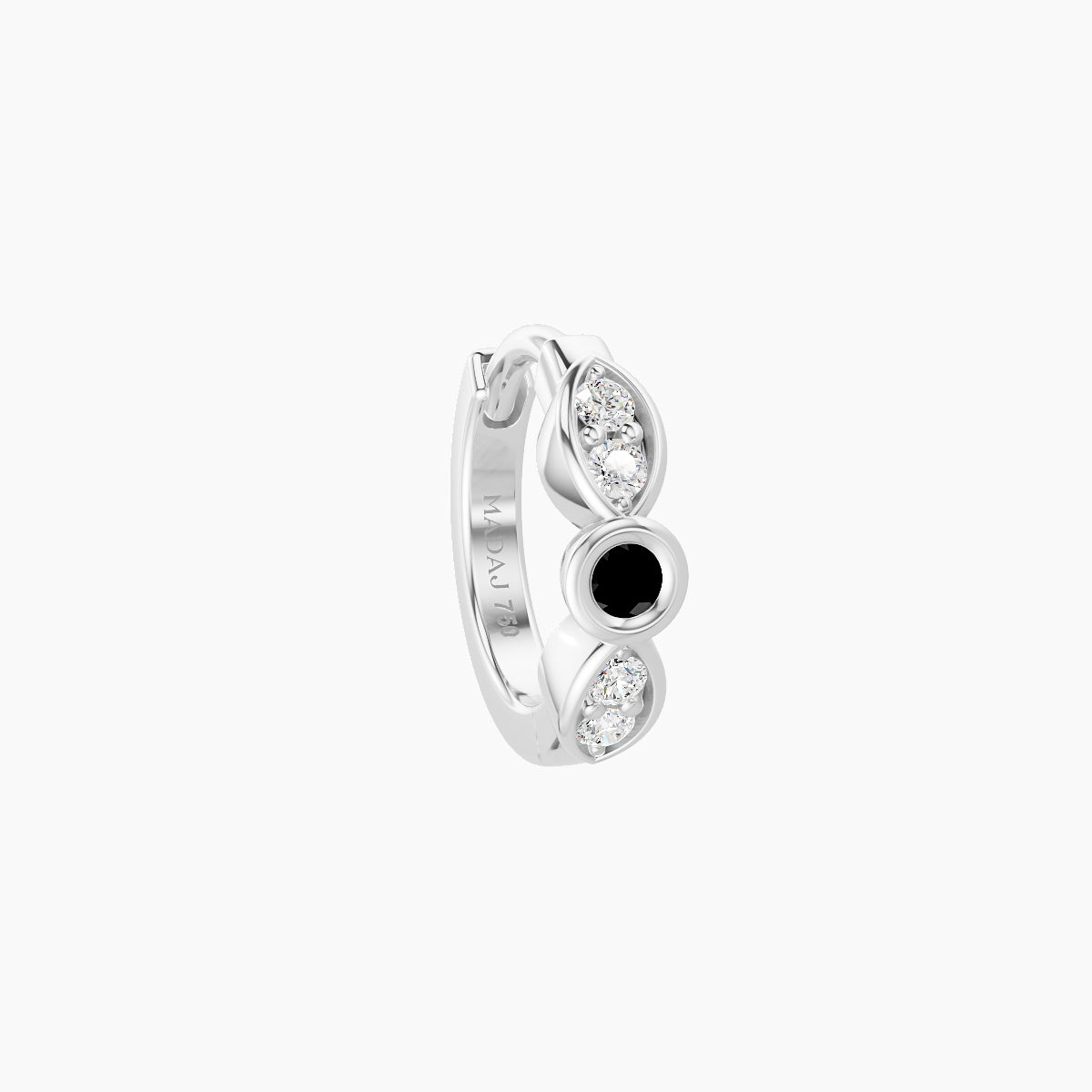 Anahita | 18k White Gold 6.5 mm Black Diamond & Diamond Hoop Piercing