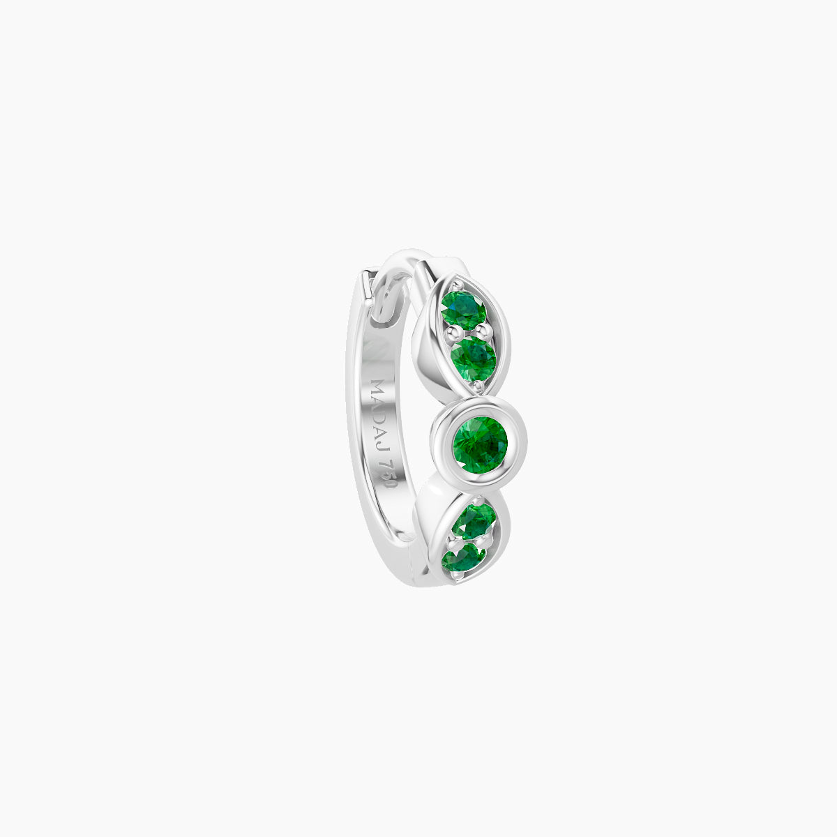 Anahita | 18k White Gold 6.5 mm Emerald Hoop Piercing