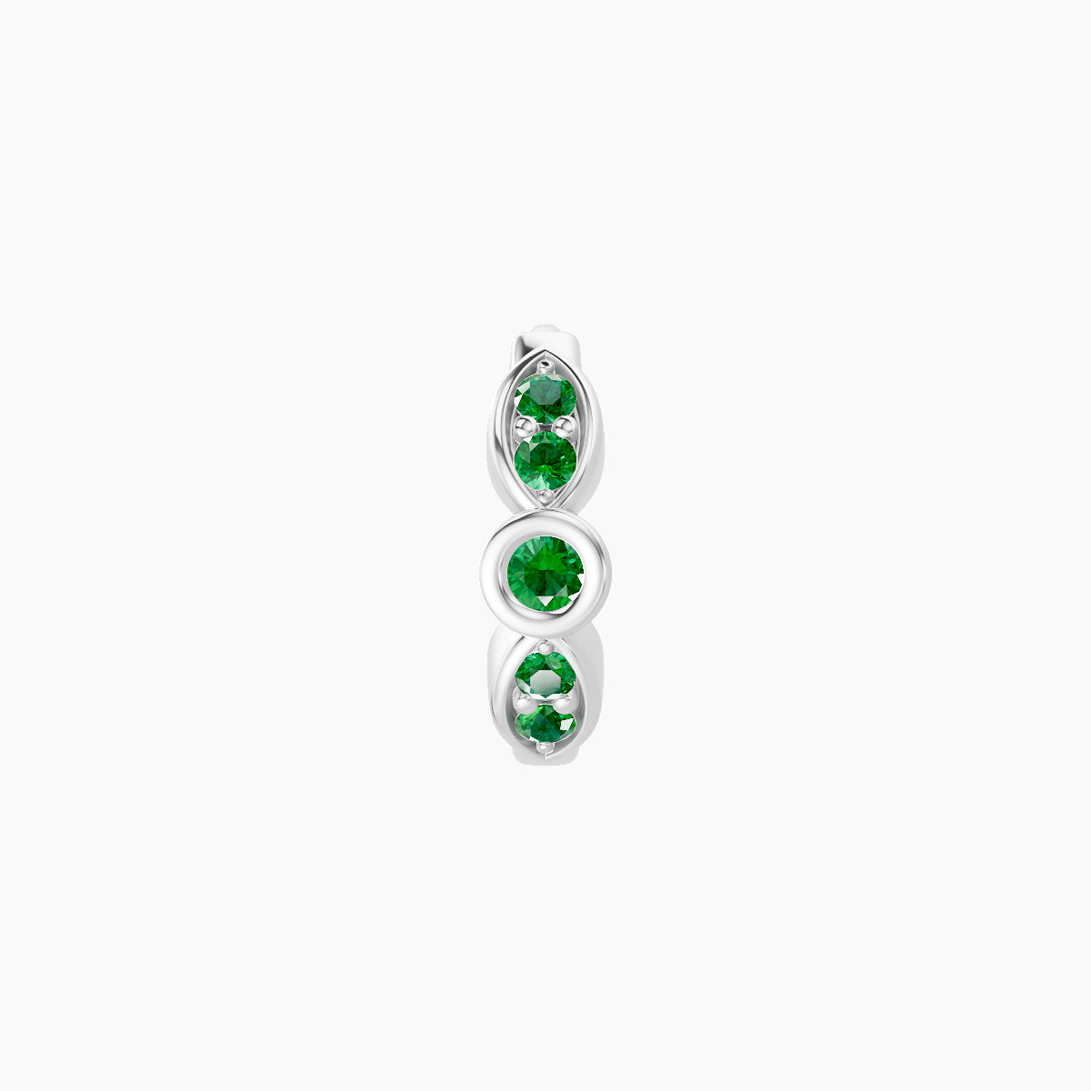 Anahita | 18k White Gold 6.5 mm Emerald Hoop Piercing